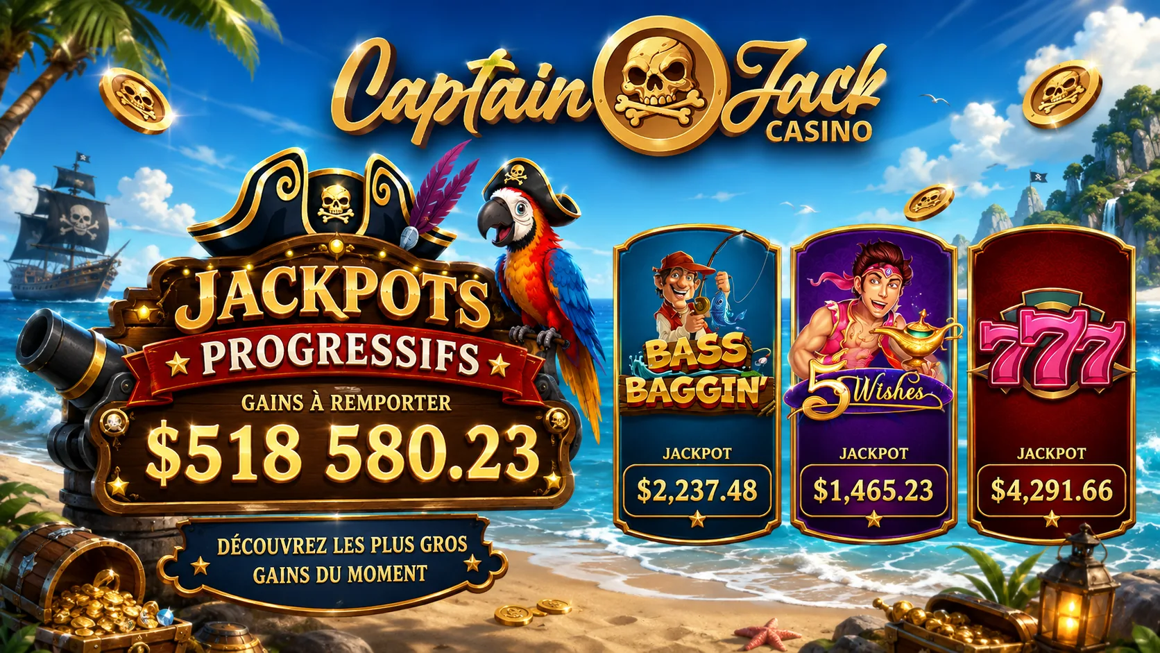 Captain Jack Casino online — jackpots progressifs
